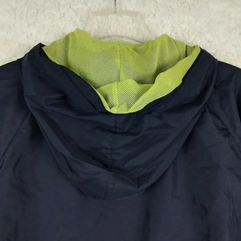 Starter Mens Jacket Windbreaker Hooded Zip‎ Blue Green Mesh Lined Lightweight M